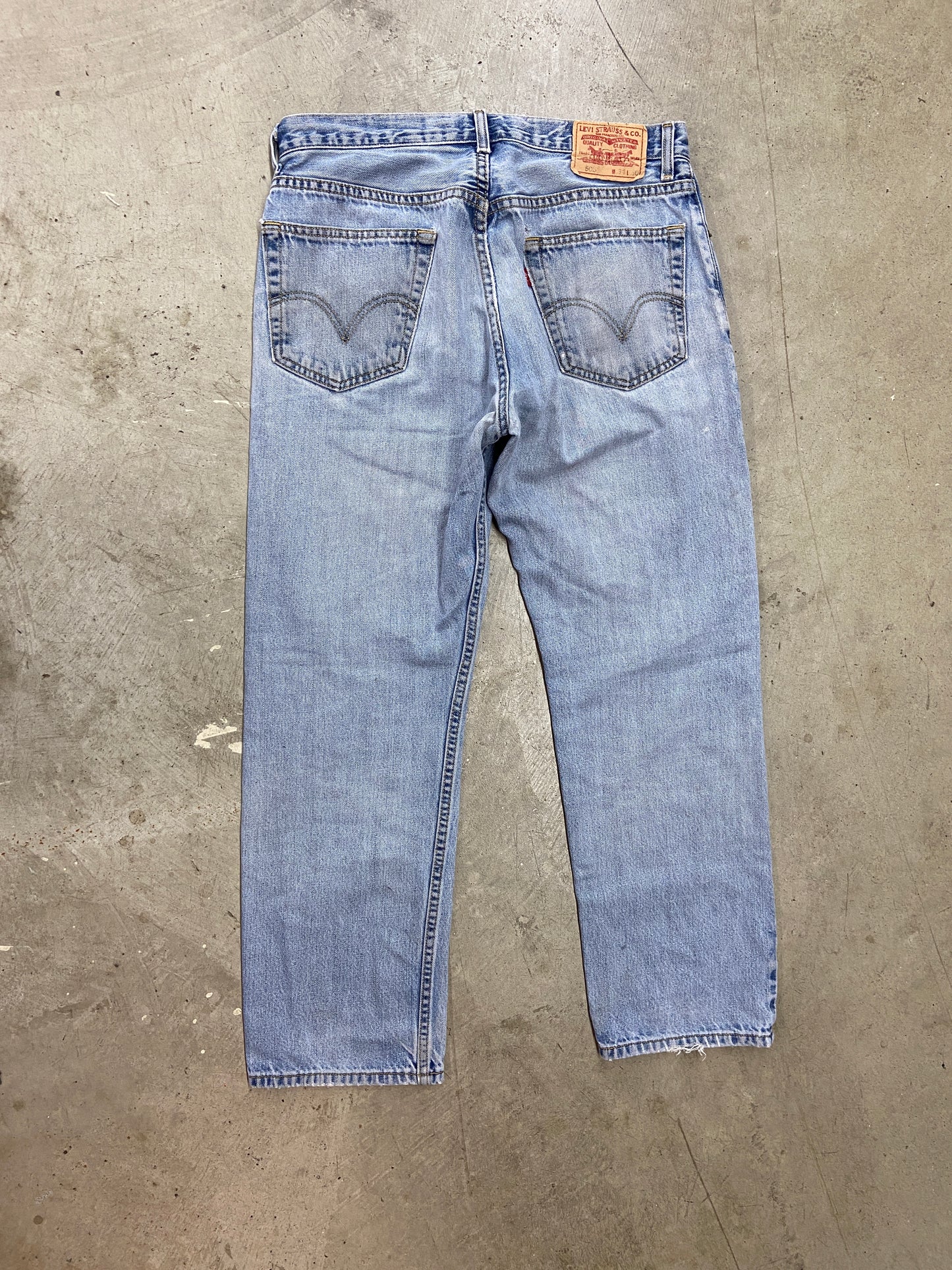 Y2K Levi's 505 Straight Leg Light Wash Denim Jeans Sz 34x30
