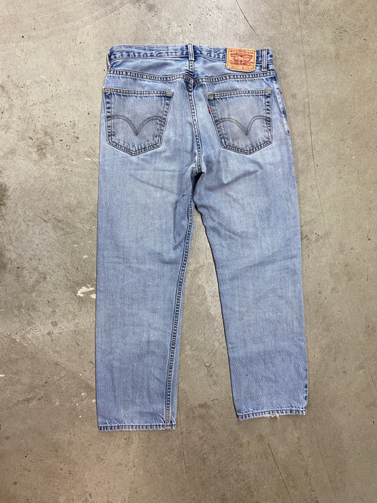 Y2K Levi's 505 Straight Leg Light Wash Denim Jeans Sz 34x30