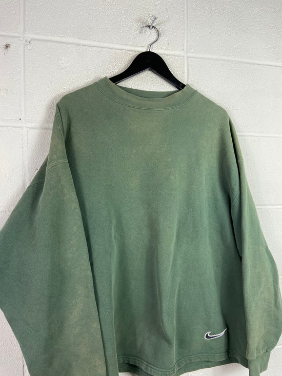 VTG Faded Green Nike Crewneck Sz XL