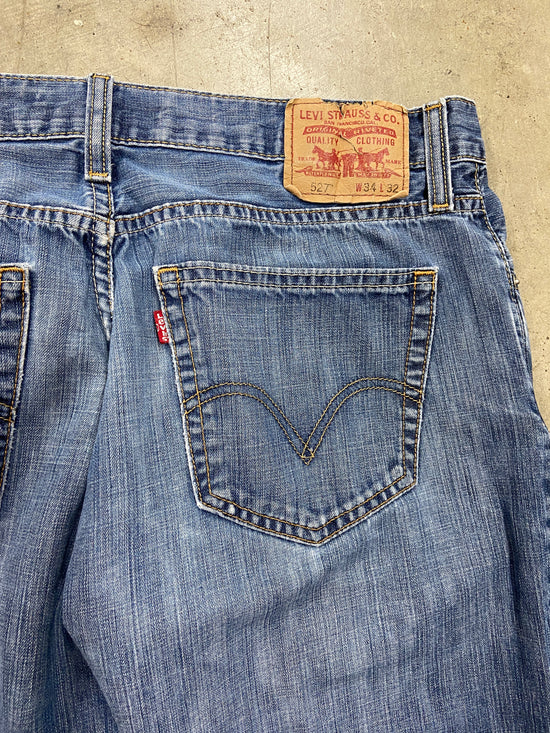 VTG Levi's 527 Bootcut Blue Denim Jeans Sz 34x32