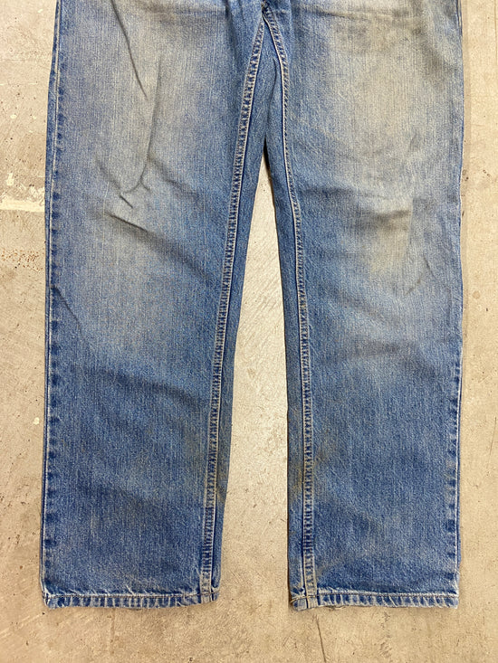 Y2K Tommy Hilfiger Mud Wash Baggy Denim Jeans Sz 36x30