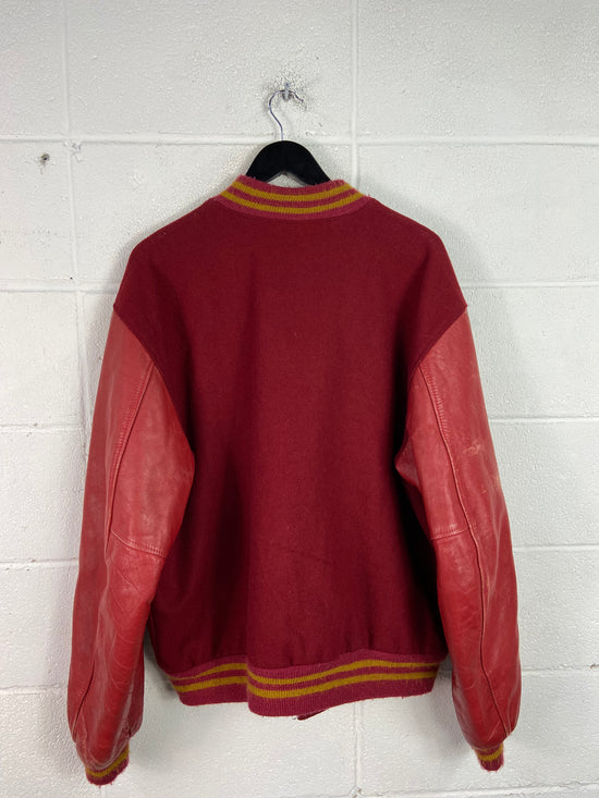 VTG Meca Red/Yellow Varsity Jacket Sz XL