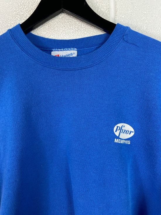 VTG Pfizer Memphis Plain Logo Sweatshirt Sz L