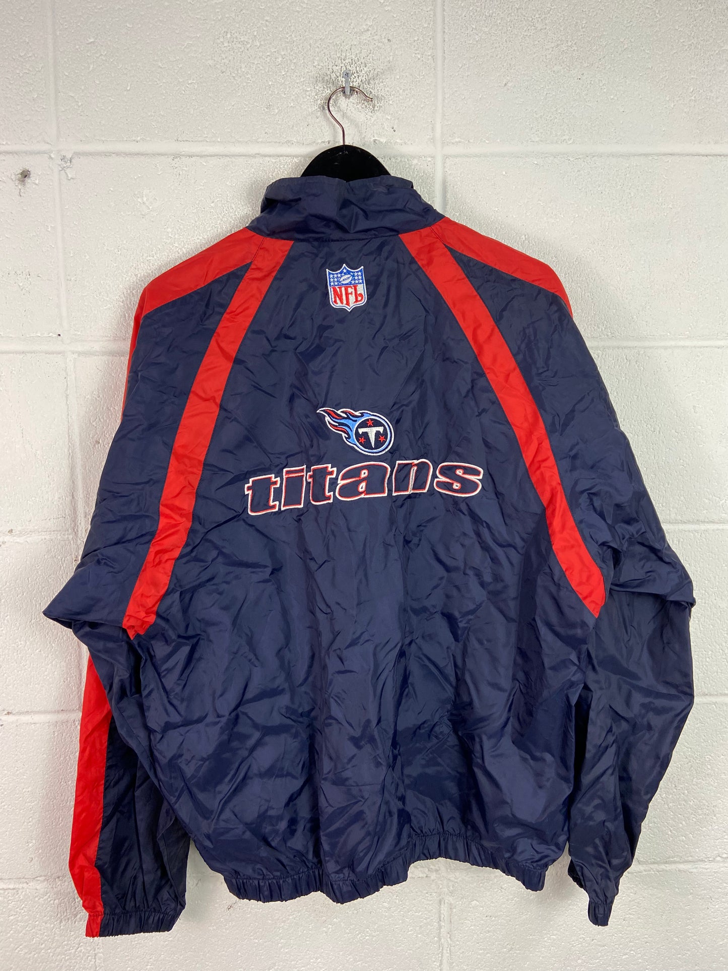 VTG Tennessee Titans Reebok Zip Up Windbreaker Jacket Sz XL