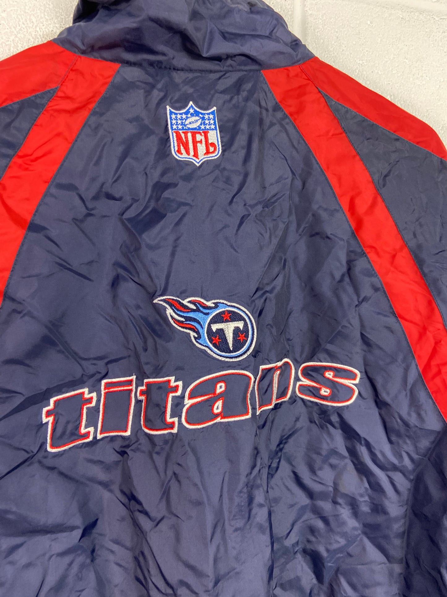 VTG Tennessee Titans Reebok Zip Up Windbreaker Jacket Sz XL