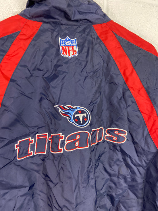 VTG Tennessee Titans Reebok Zip Up Windbreaker Jacket Sz XL