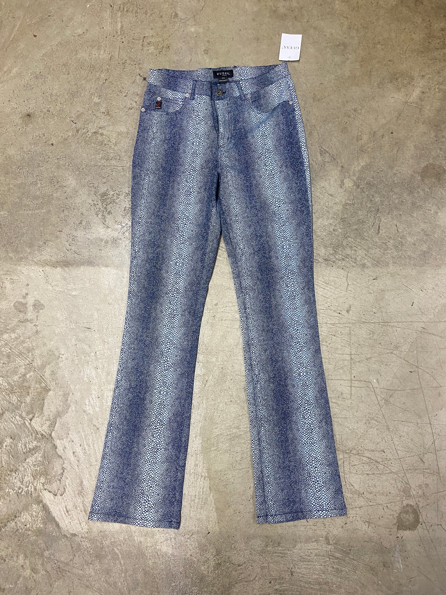Y2K Guess Snakeskin Effect Jeans Sz 28x32