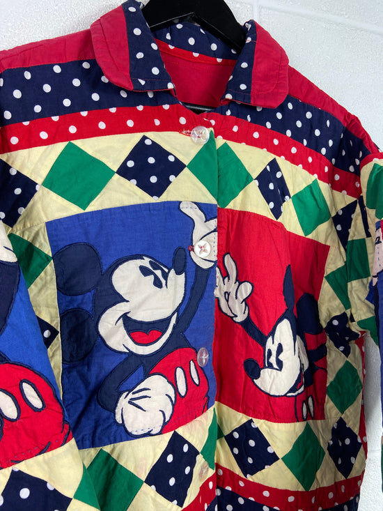 VTG Mickey Mouse Quilt Jacket Sz Women’s L