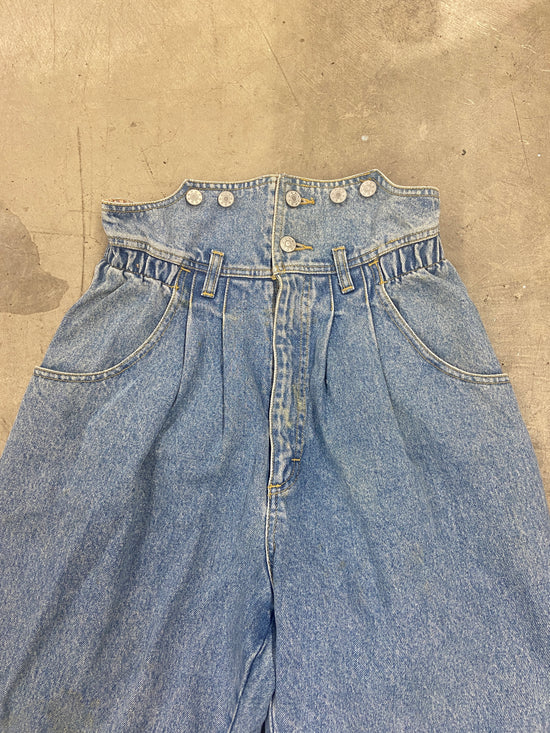 VTG Lee Split Overall Jeans Sz 28x28