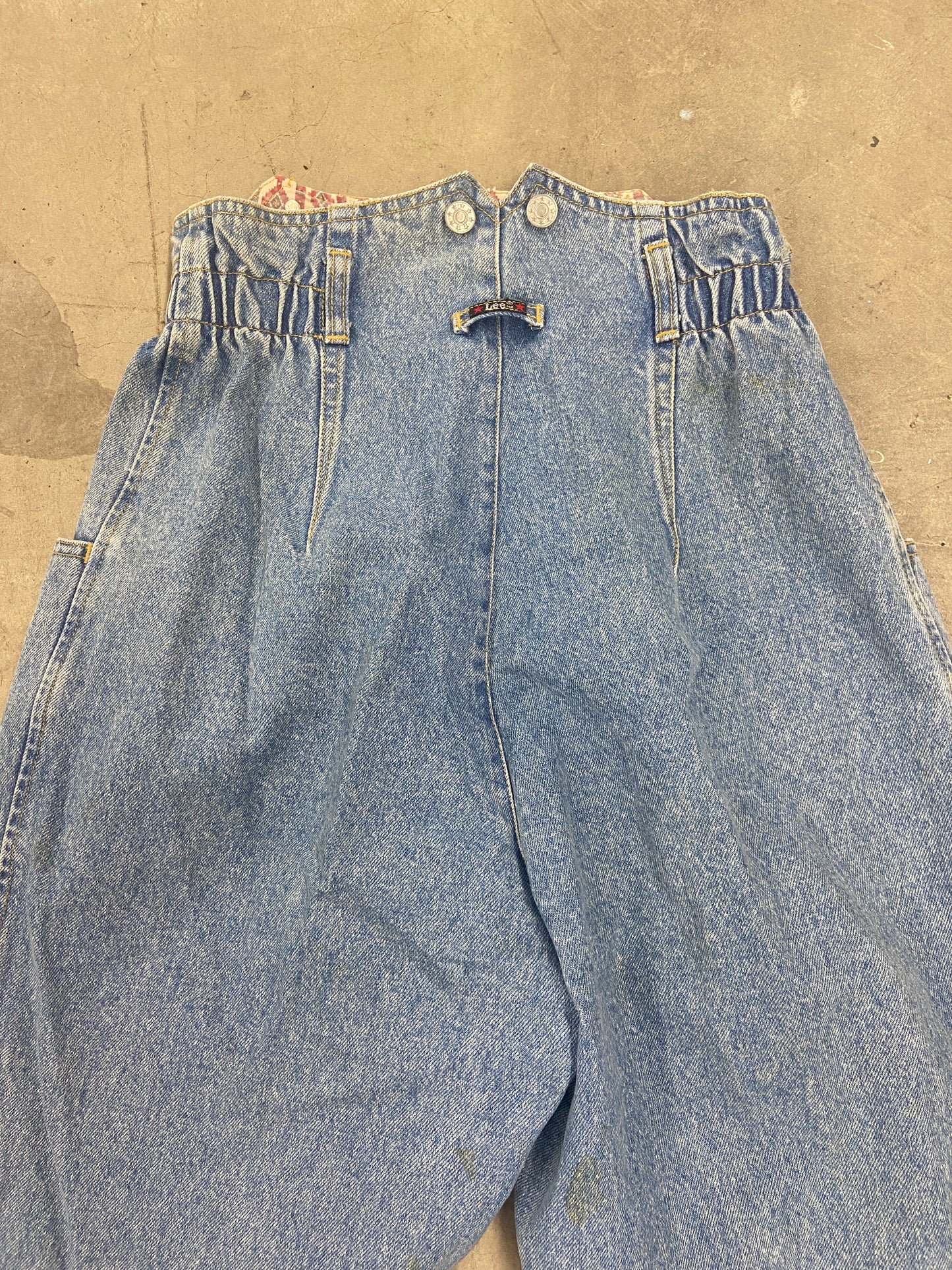 VTG Lee Split Overall Jeans Sz 28x28