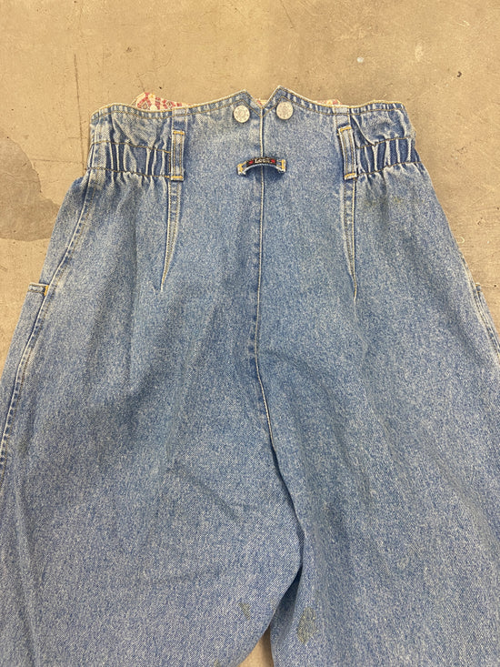VTG Lee Split Overall Jeans Sz 28x28