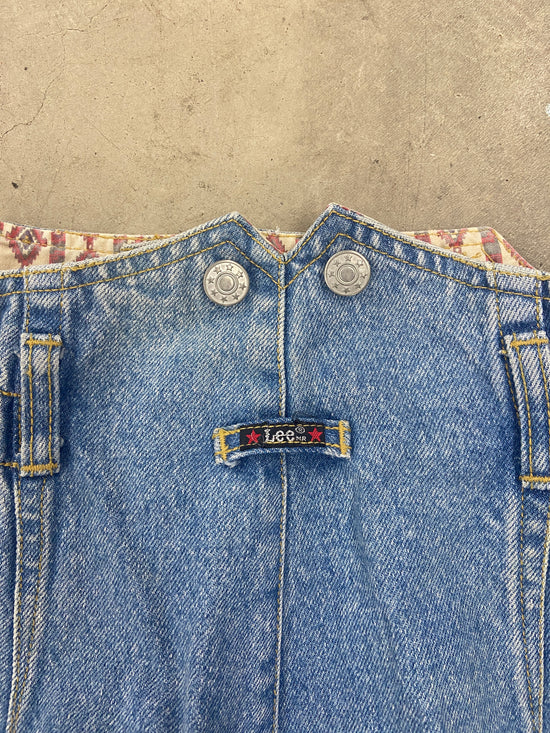 VTG Lee Split Overall Jeans Sz 28x28
