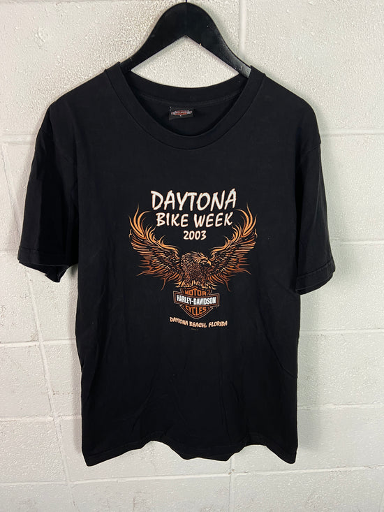 VTG Harley Davidson Bike Week 2003 Chrome Tee Sz L