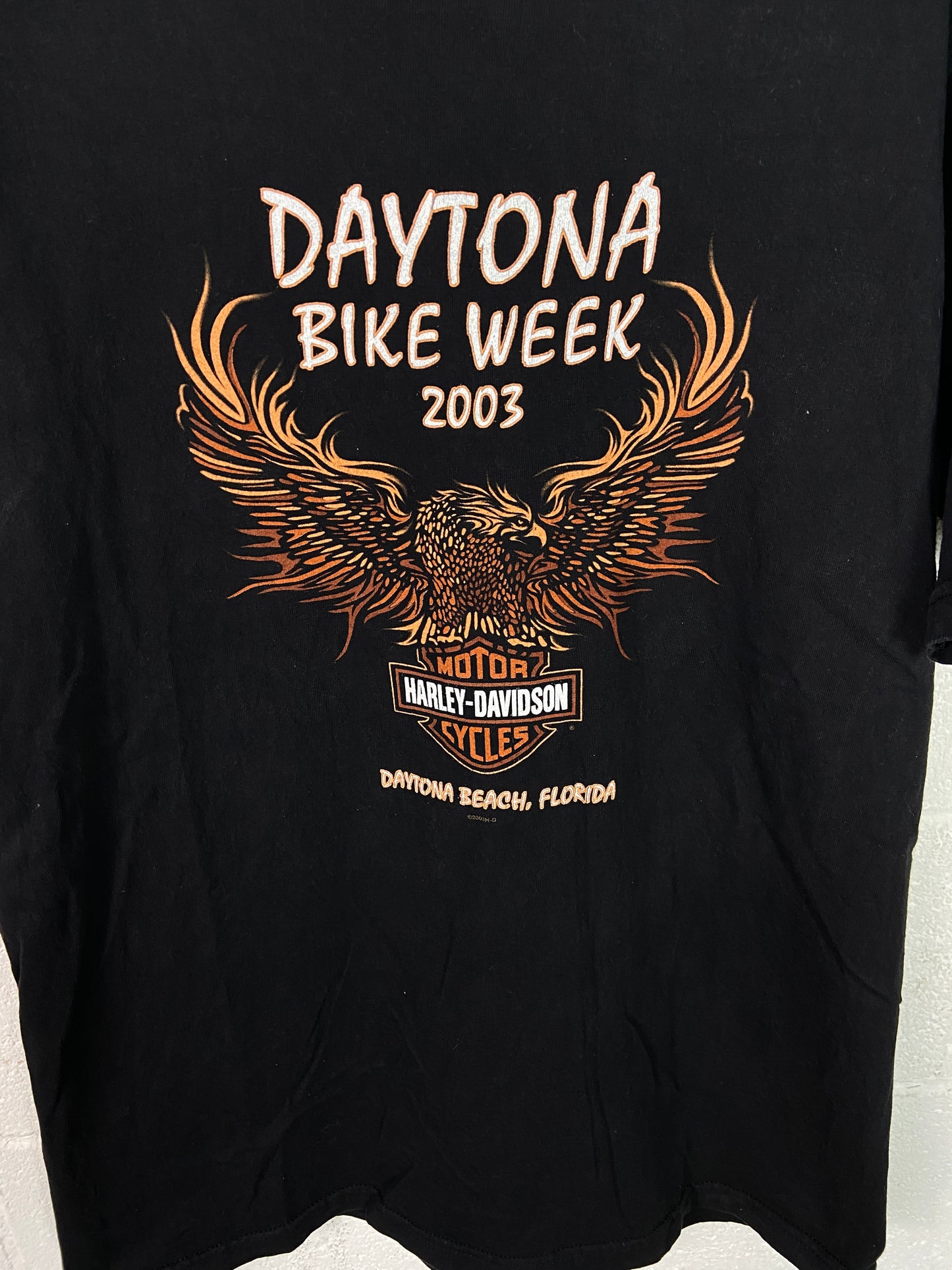 VTG Harley Davidson Bike Week 2003 Chrome Tee Sz L