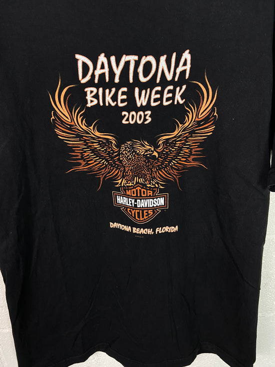 VTG Harley Davidson Bike Week 2003 Chrome Tee Sz L