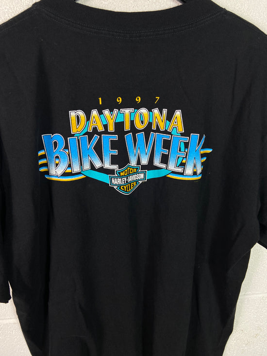 VTG 1997 Harley Davidson Bike Week Eagle Riding Tee Sz XL