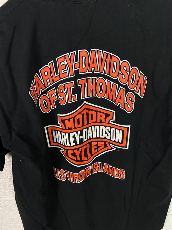 VTG 1997 Harley Davidson U.S. Virgin Island Logo Tee Sz Med