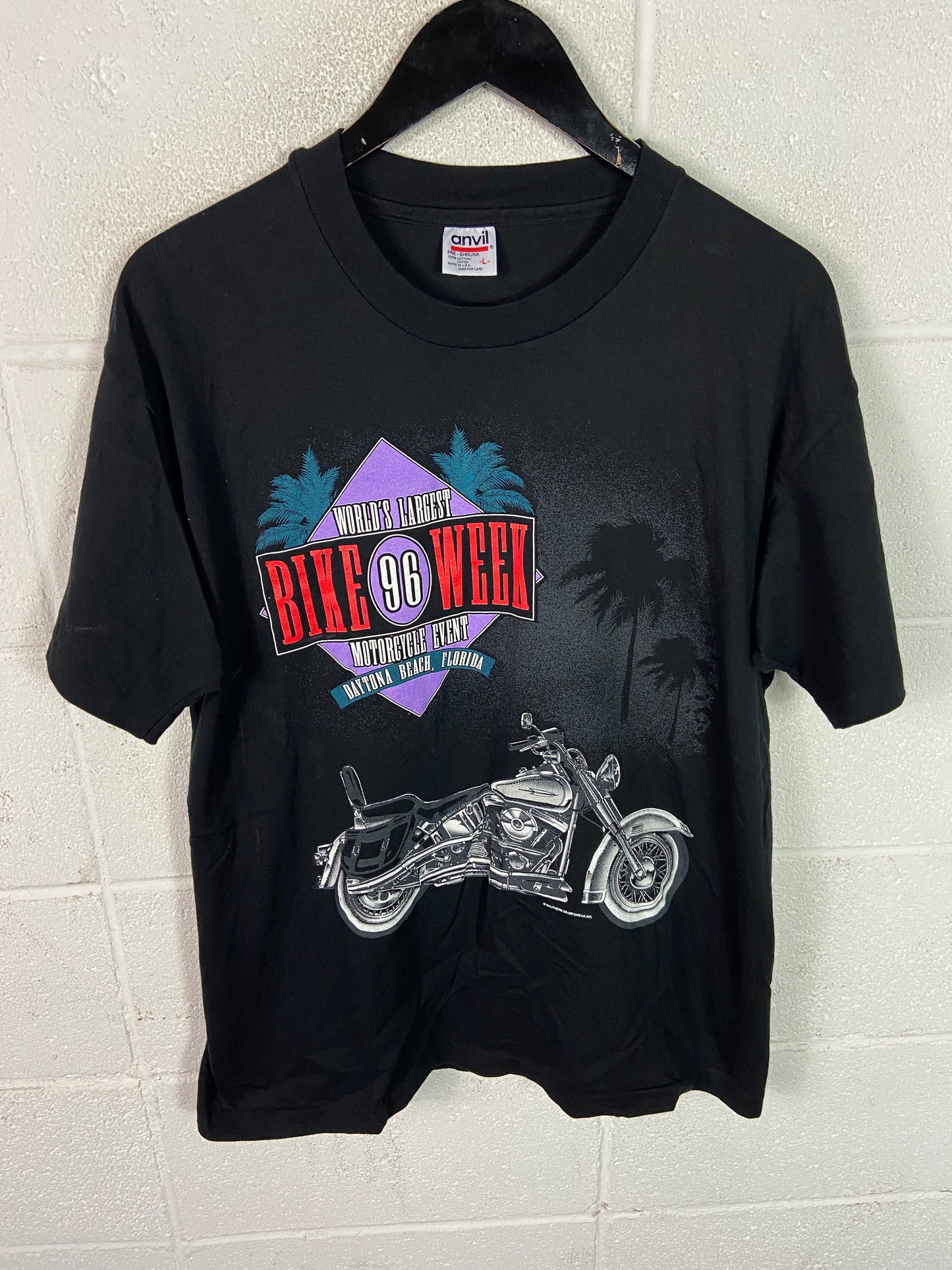 VTG 1996 World's Largest Bike Week Tee Sz Large