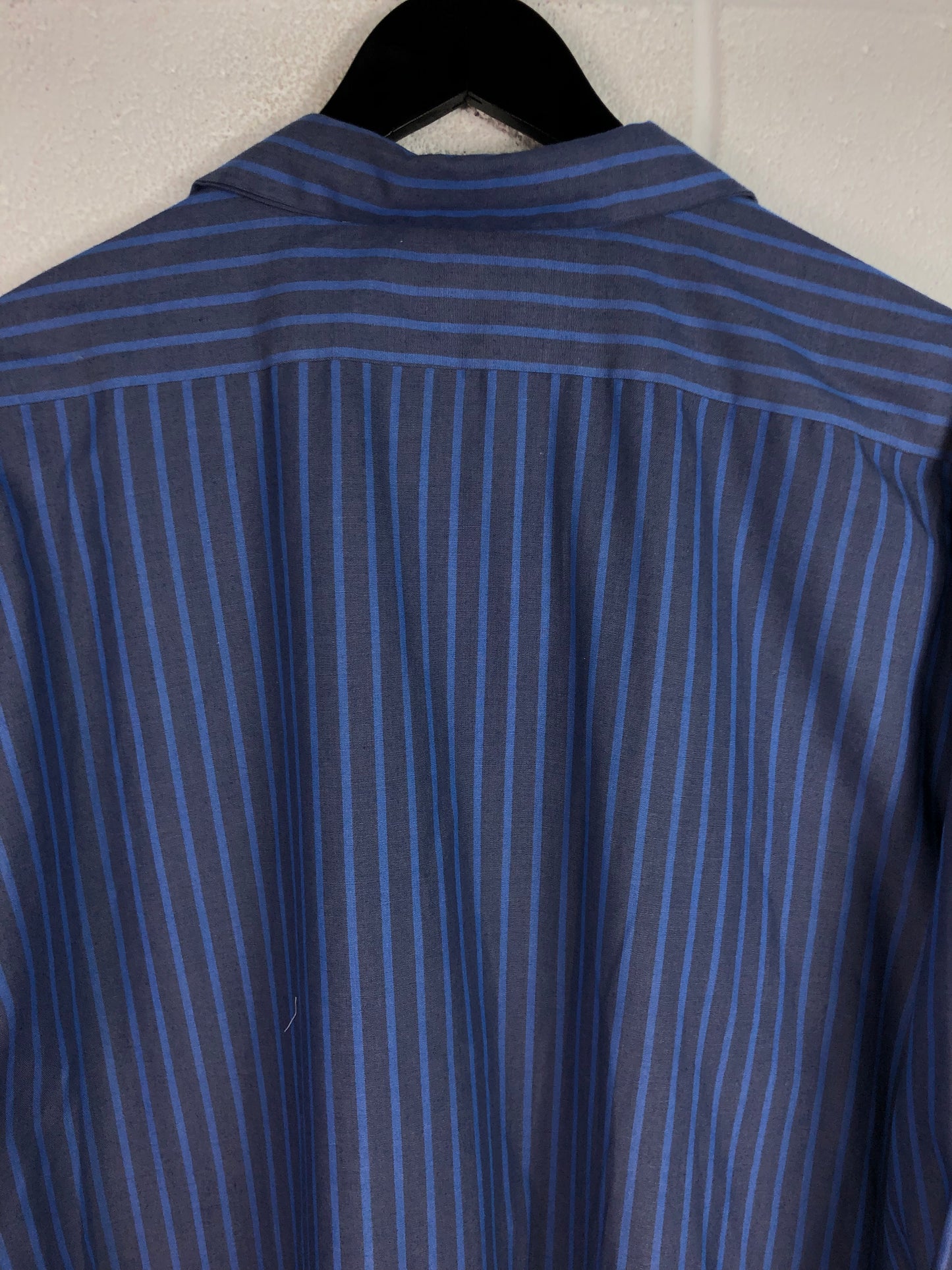 VTG Western Blue Striped Button Up L/S Shirt Sz XXL