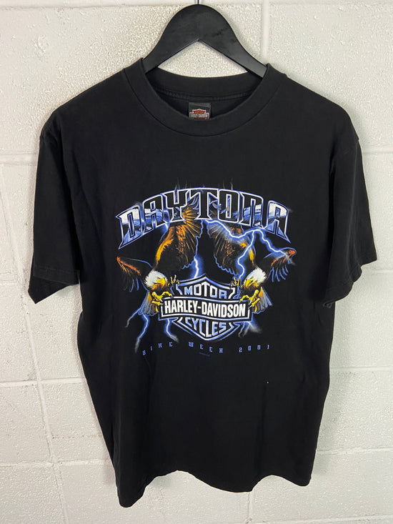 VTG Harley Davidson Eagle Lightning Tee Sz Large