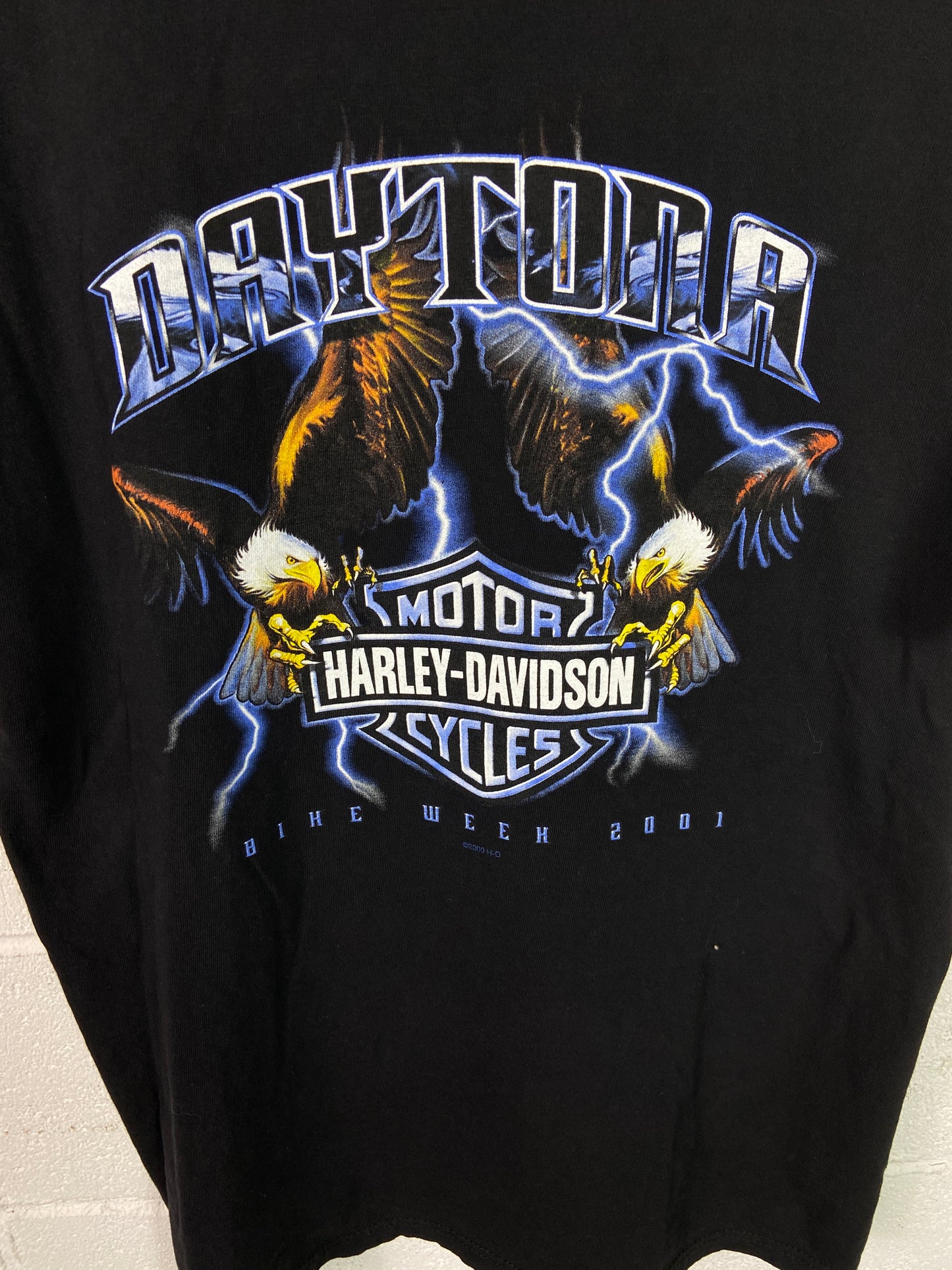 VTG Harley Davidson Eagle Lightning Tee Sz Large