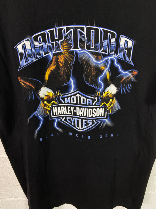 VTG Harley Davidson Eagle Lightning Tee Sz Large