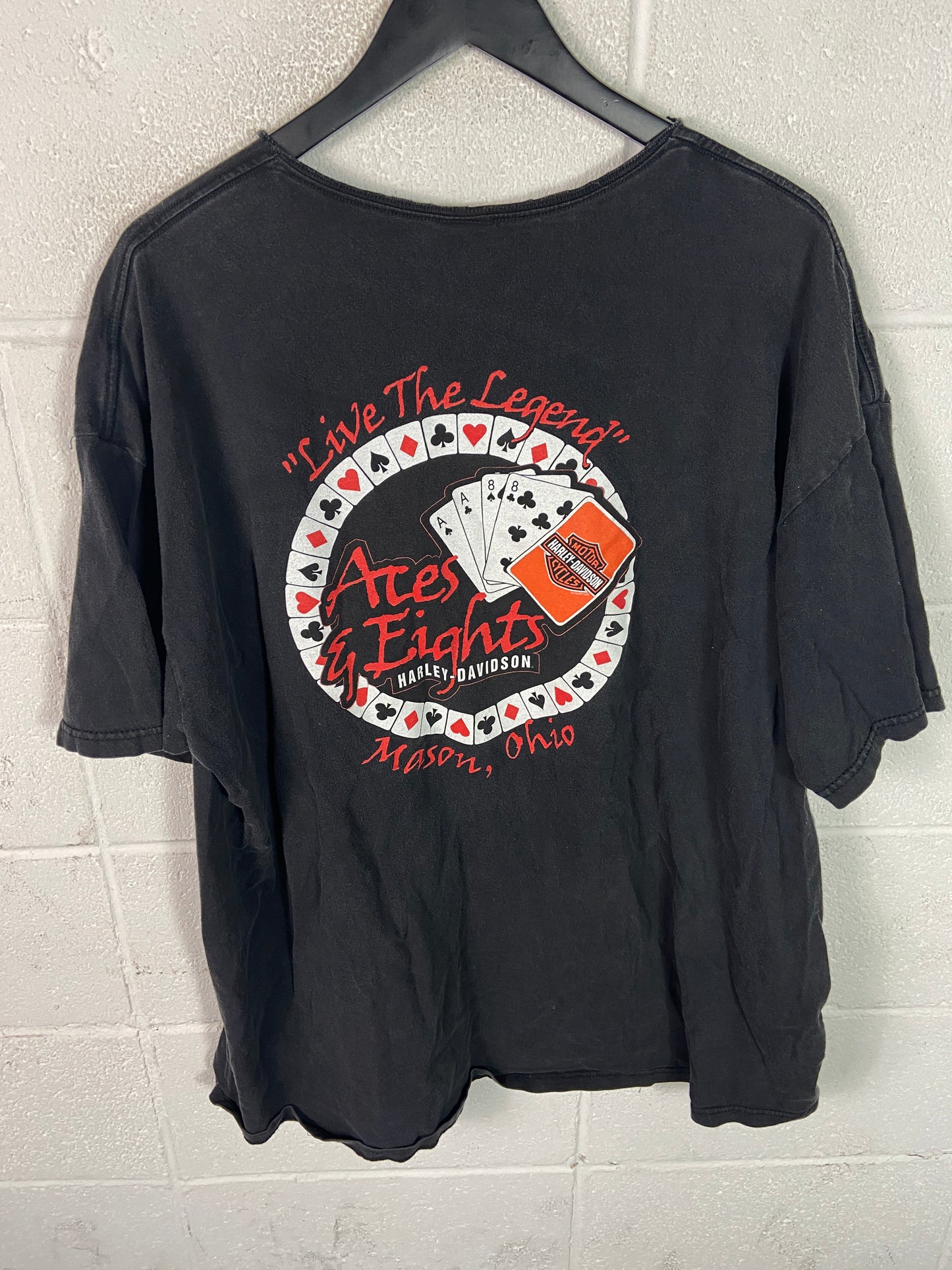VTG Aces & Eights Harley Davidson Card Tee Sz 3XL