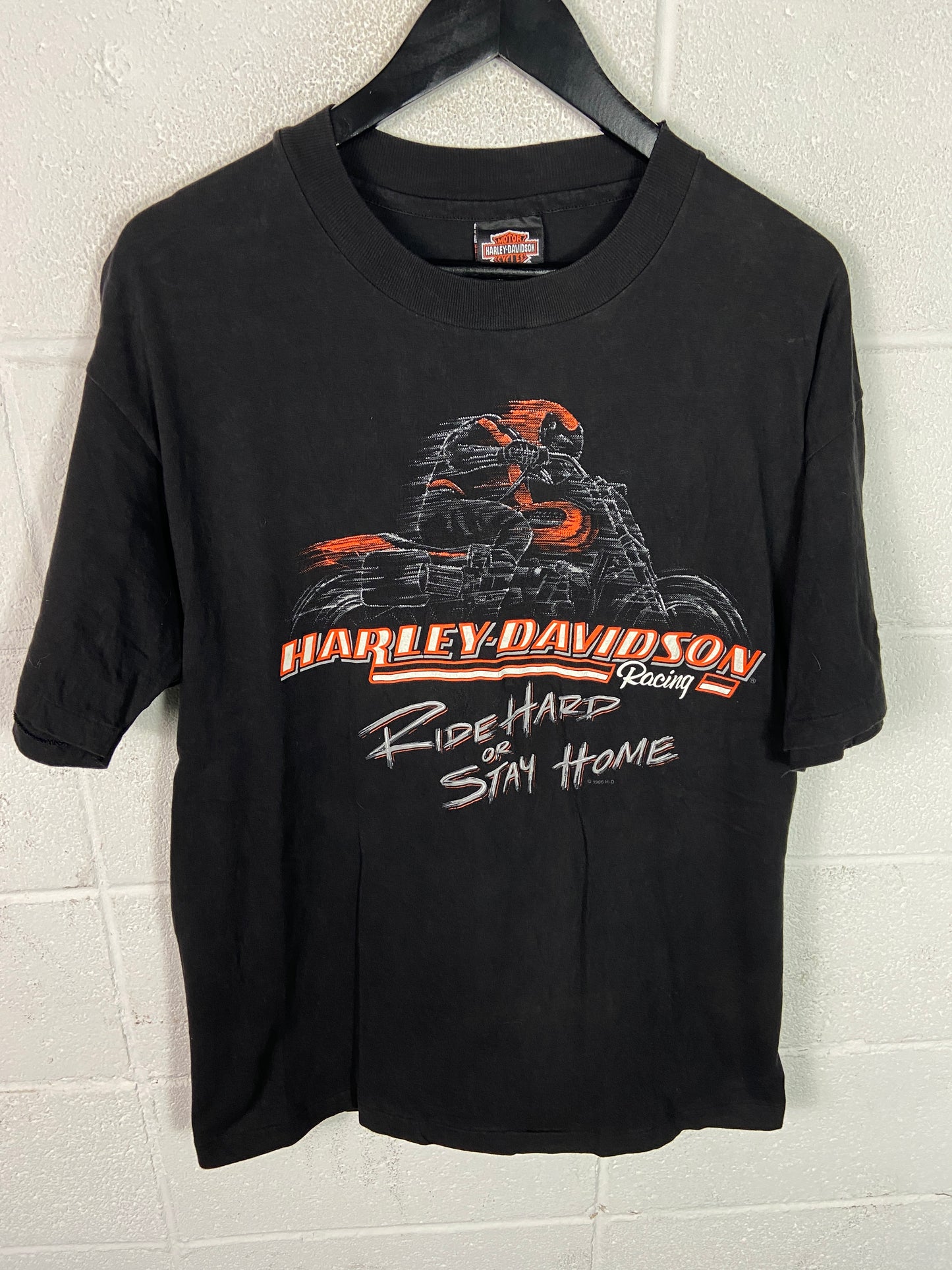 VTG Harley Davidson Racing Ride Hard Tee Sz Large
