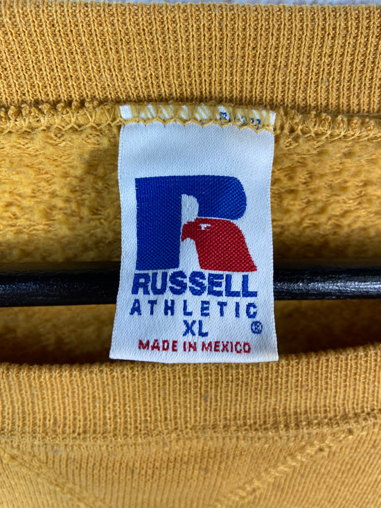 VTG Yellow Russell Crewneck Sweater Sz XXL