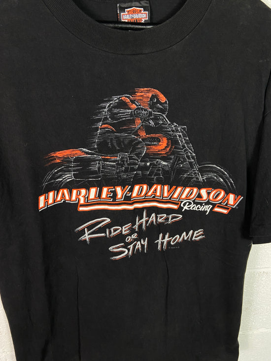 VTG Harley Davidson Racing Ride Hard Tee Sz Large