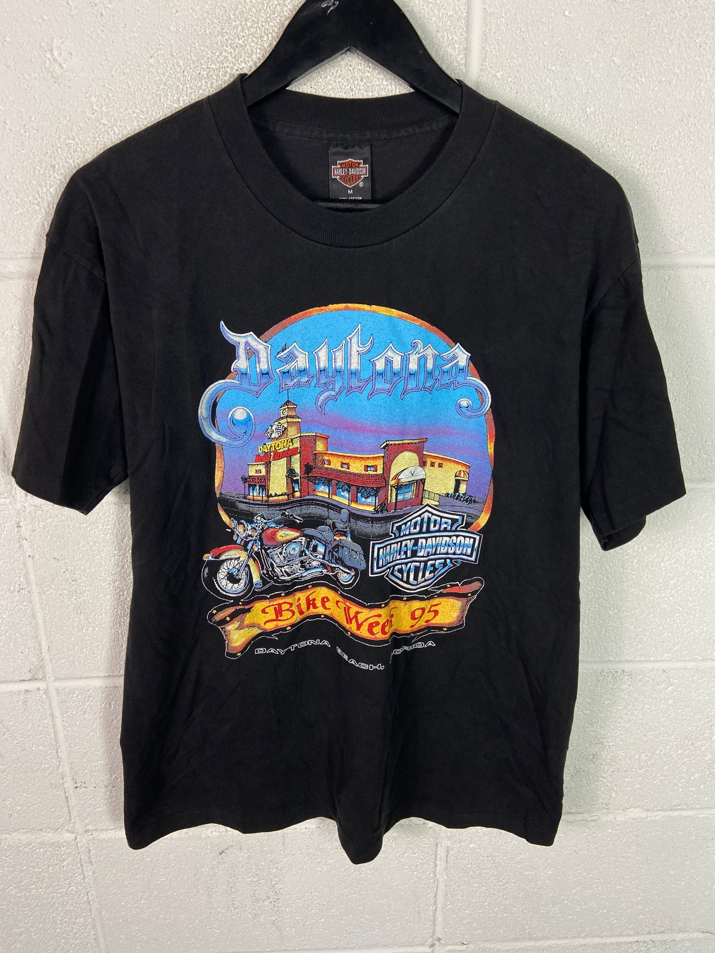 VTG 1995 Harley Davidson Bike Week Cafe Tee Sz Med