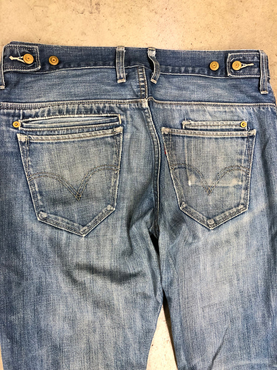 VTG Levi's 511 Reworked Stitched Blue Denim Jeans Sz 33x30