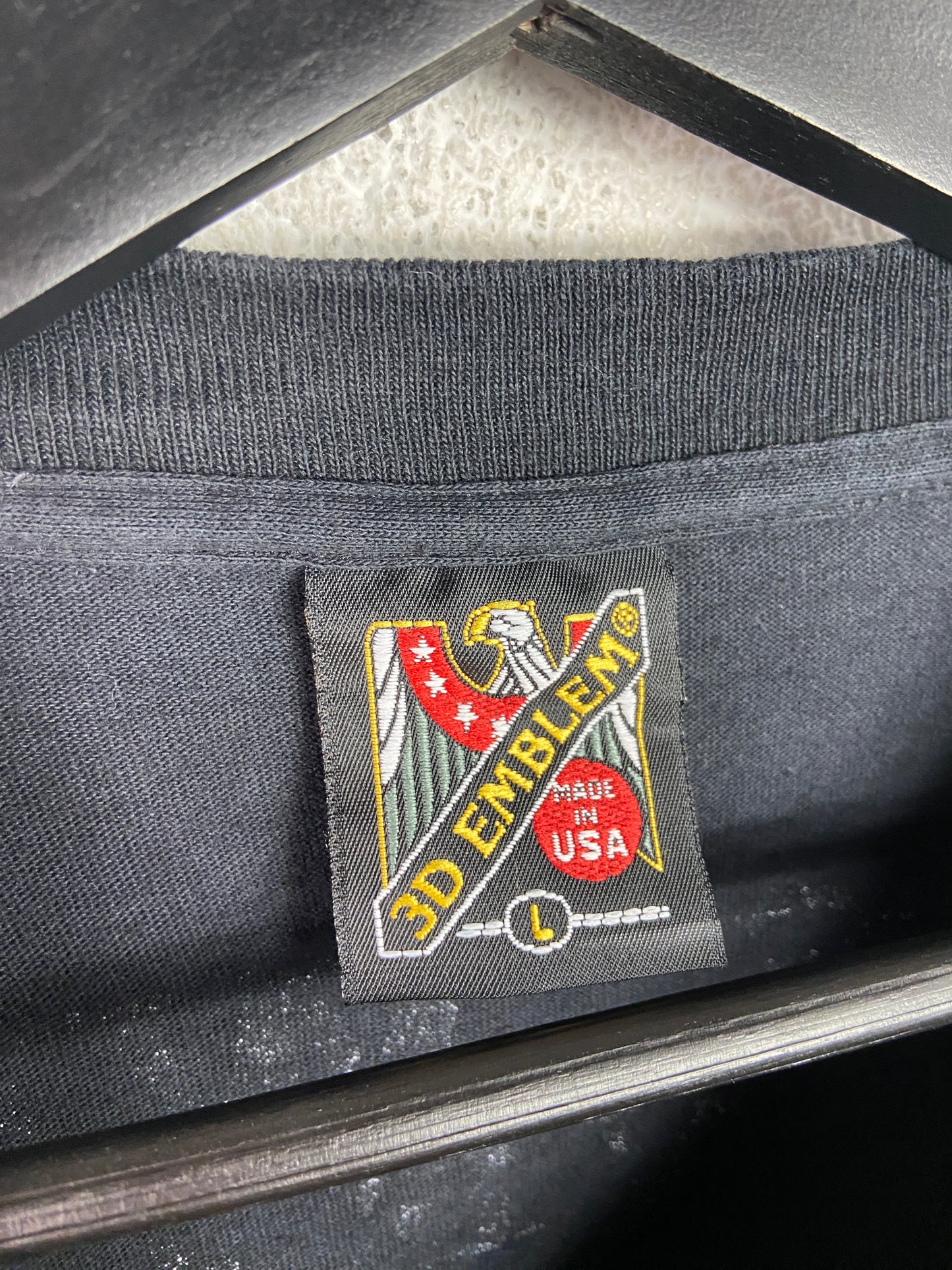 VTG 3D Emblem Road to Daytona Bleach Stain Bike Week '96 Tee Sz L