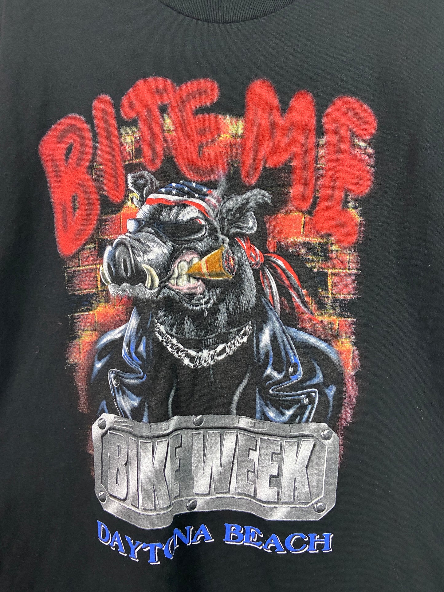 VTG Daytona Beach '01 Bite Me Airbrush Style Tee Sz L