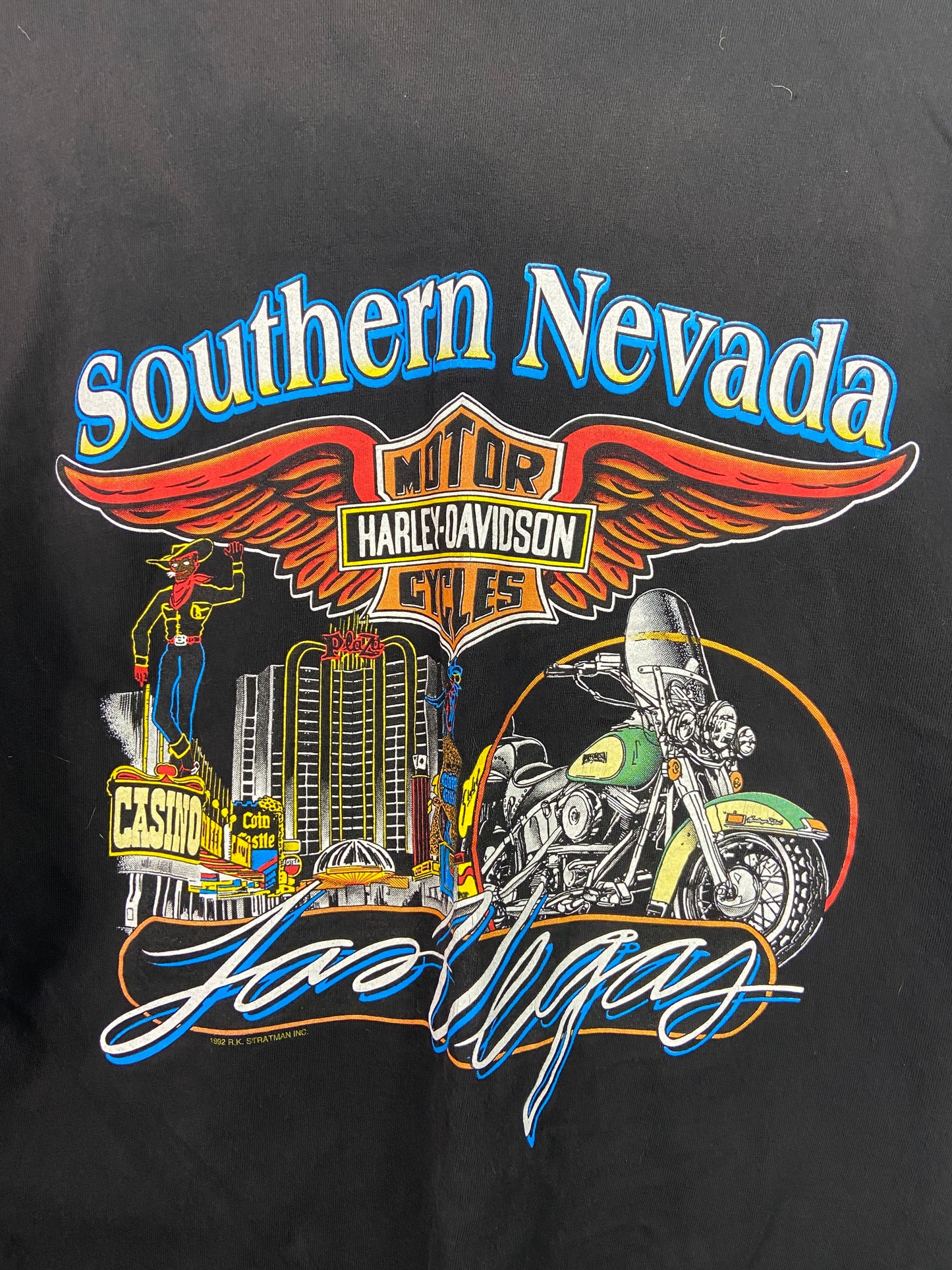 VTG Harley Davidson Makin' Tracks '92 Nevada Tee Sz L