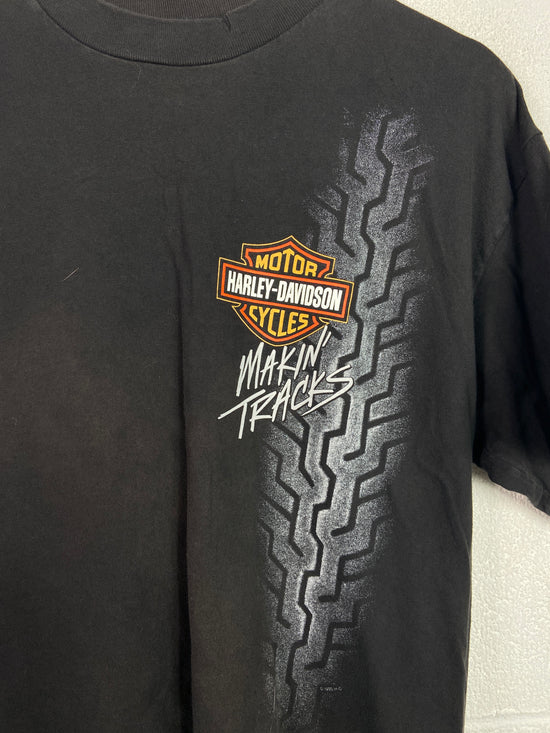 VTG Harley Davidson Makin' Tracks '92 Nevada Tee Sz L