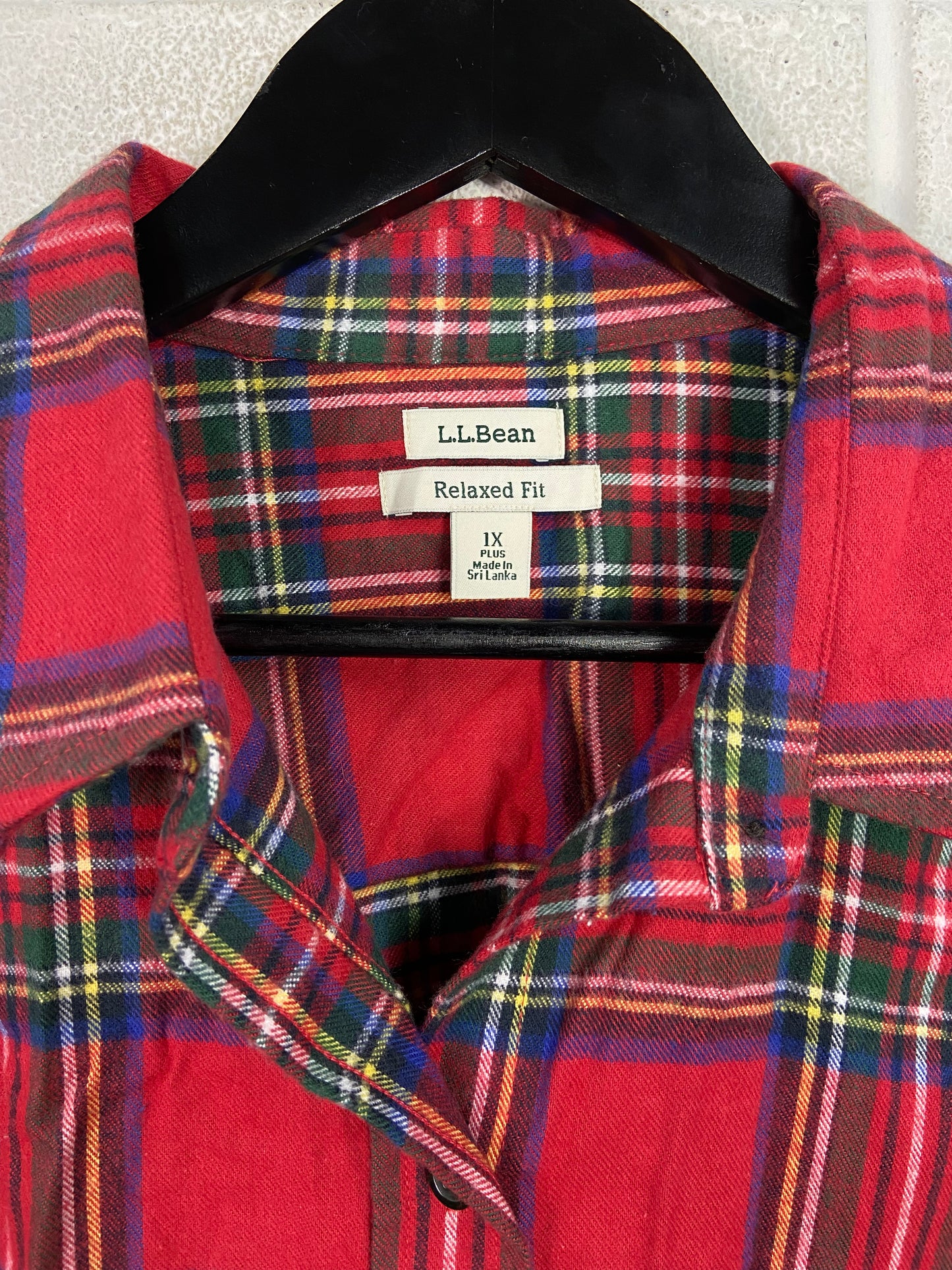 VTG LL Bean Red Flannel Shirt Sz L/XL