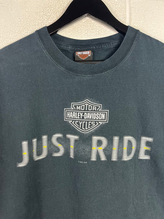 Harley Davidson Just Ride Appleton Faded Tee Sz L