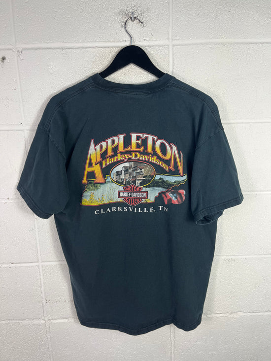 Harley Davidson Just Ride Appleton Faded Tee Sz L