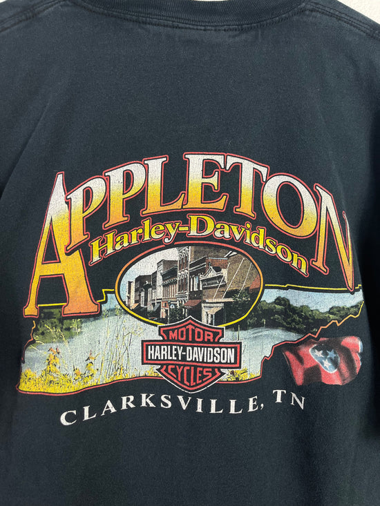 Harley Davidson Just Ride Appleton Faded Tee Sz L