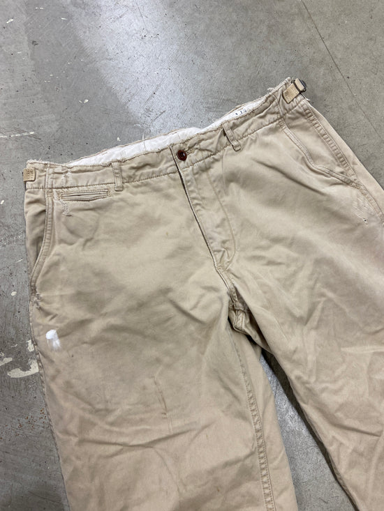 VTG Polo Ralph Lauren Tan Army Chino Pants Sz 36x30