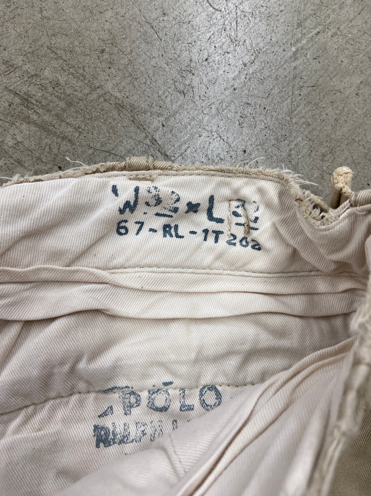 VTG Polo Ralph Lauren Tan Army Chino Pants Sz 36x30