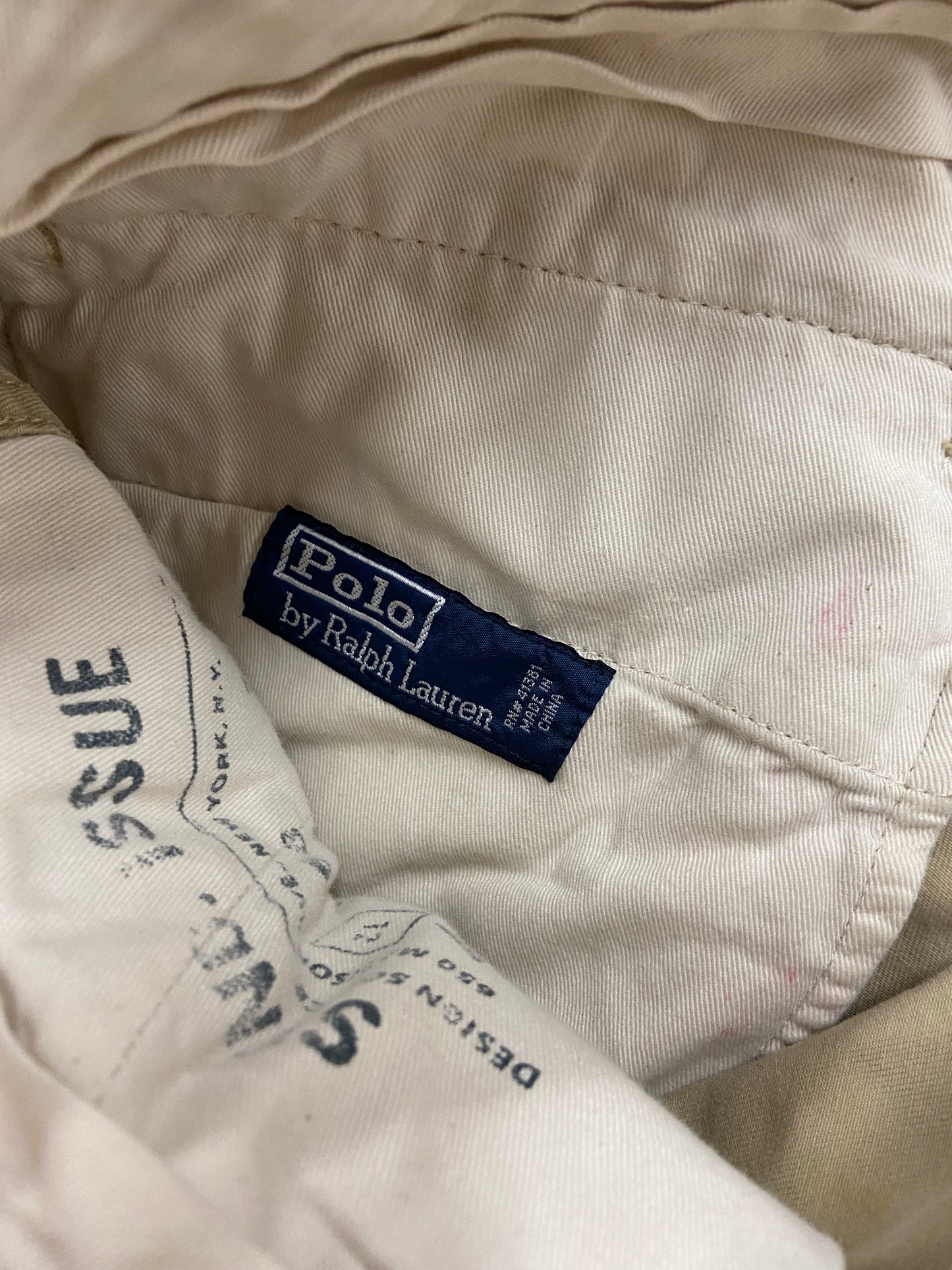 VTG Polo Ralph Lauren Tan Army Chino Pants Sz 36x30