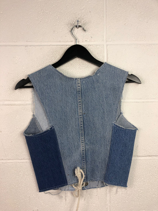 Denim Donna Denim Patchwork Corset Sz S