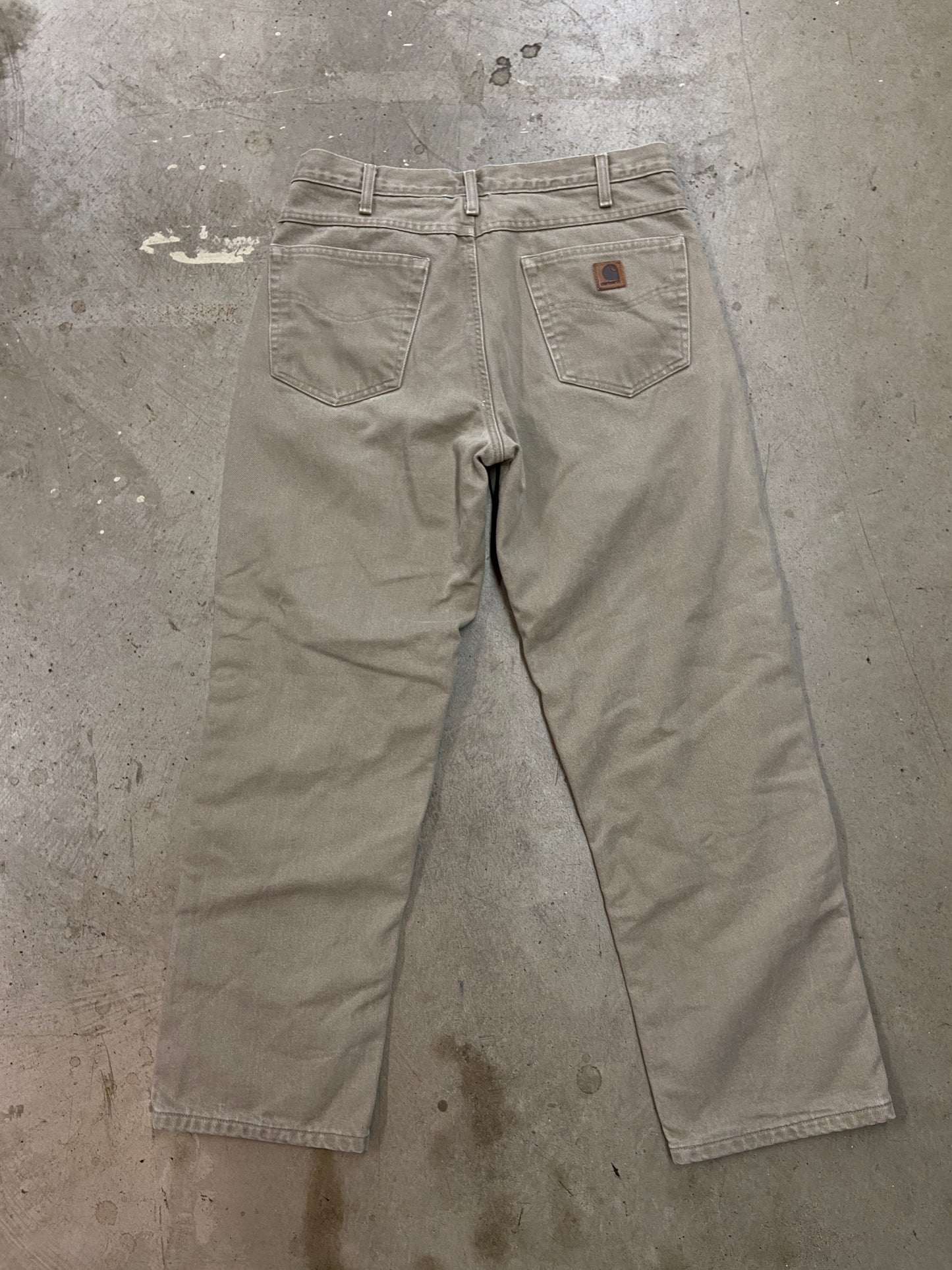 Y2K Carhartt Tan Thermal Lined Straight Leg Pants Sz 34x30