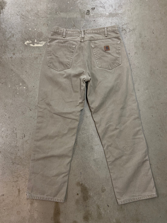 Y2K Carhartt Tan Thermal Lined Straight Leg Pants Sz 34x30
