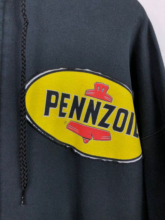 Denim Donna Reworked Pennzoil Zip-Up Sz XL