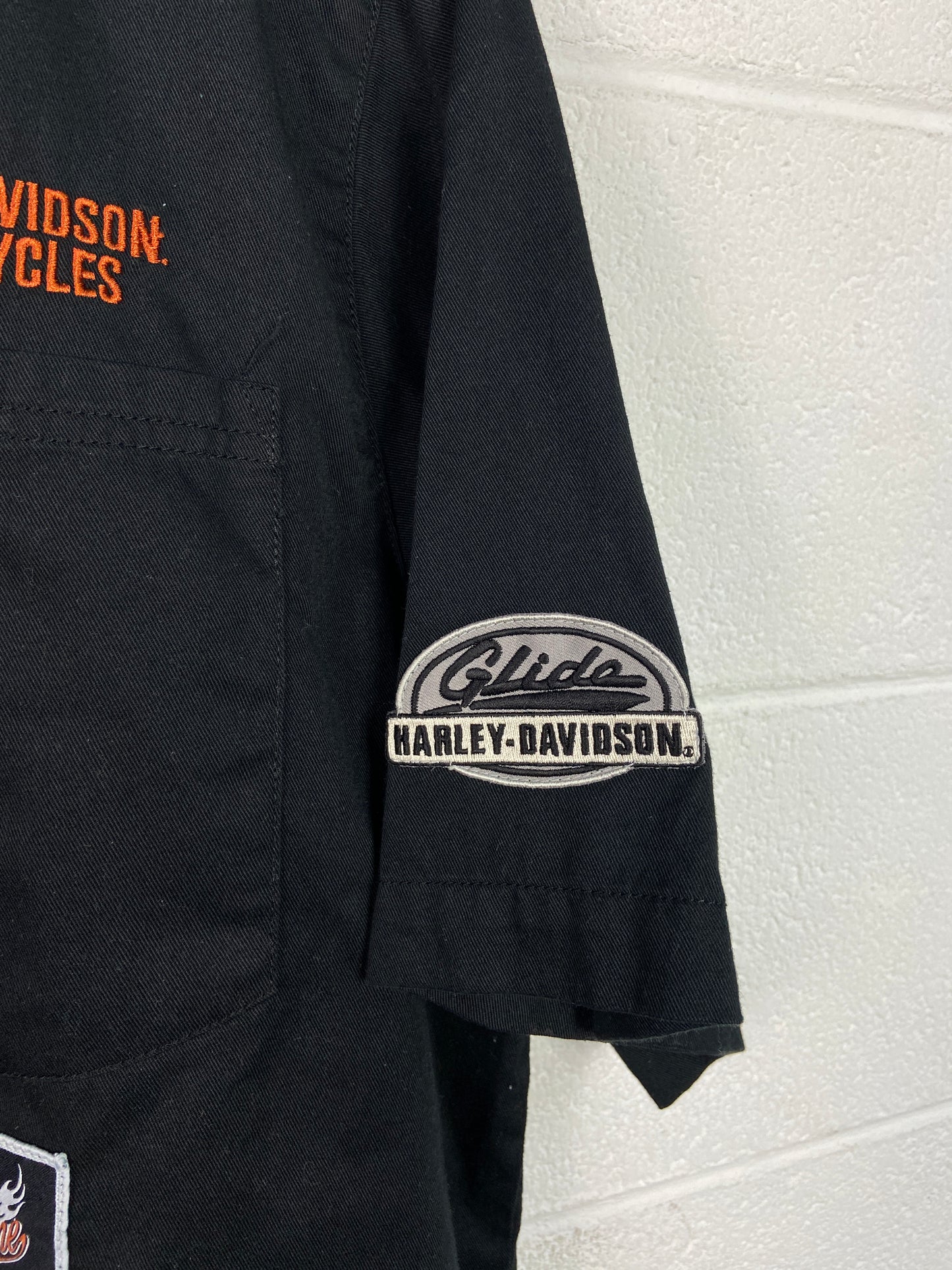 Y2K Harley Davidson S/S Black Button Up Shirt Sz XL