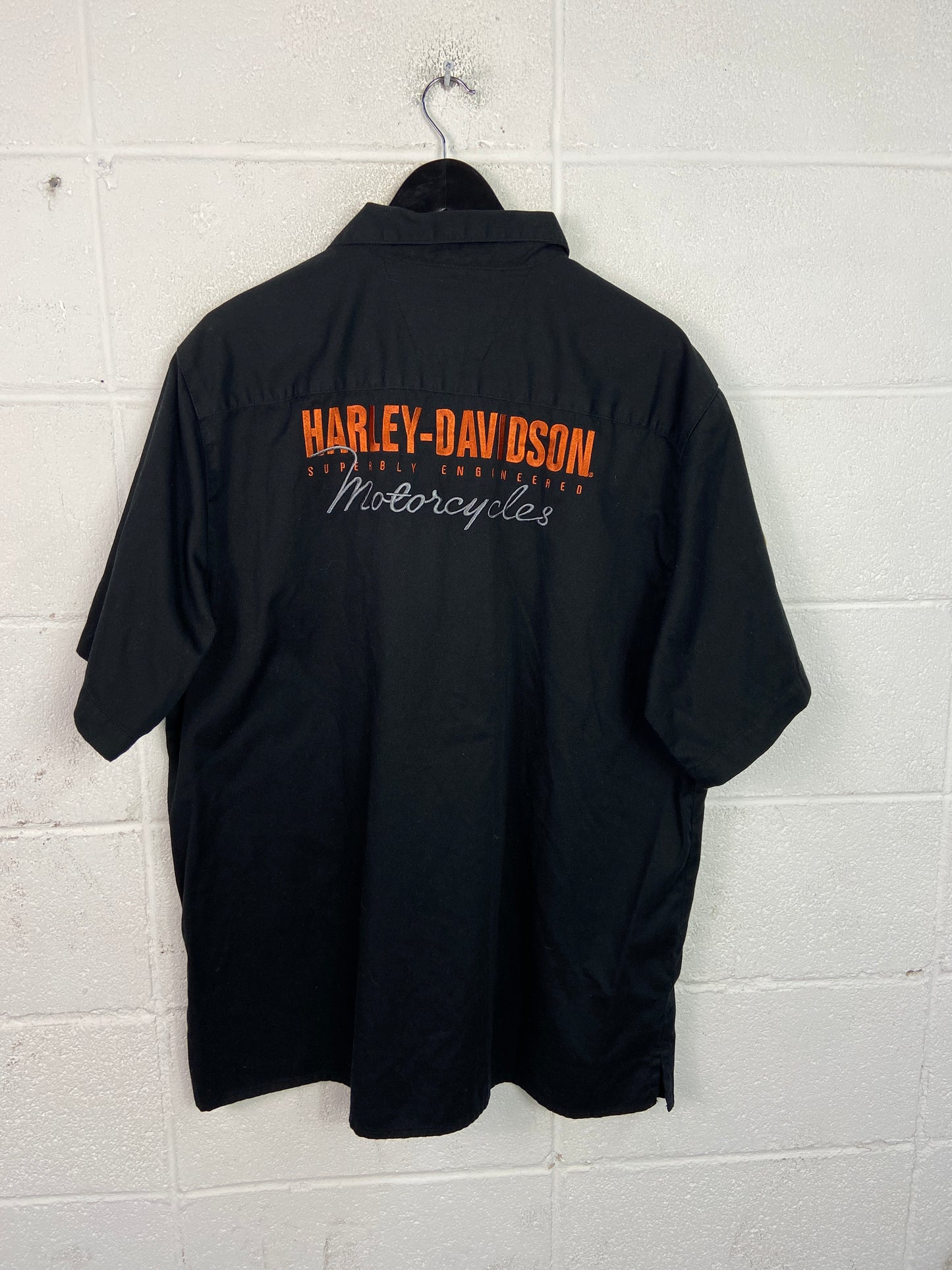 Y2K Harley Davidson S/S Black Button Up Shirt Sz XL