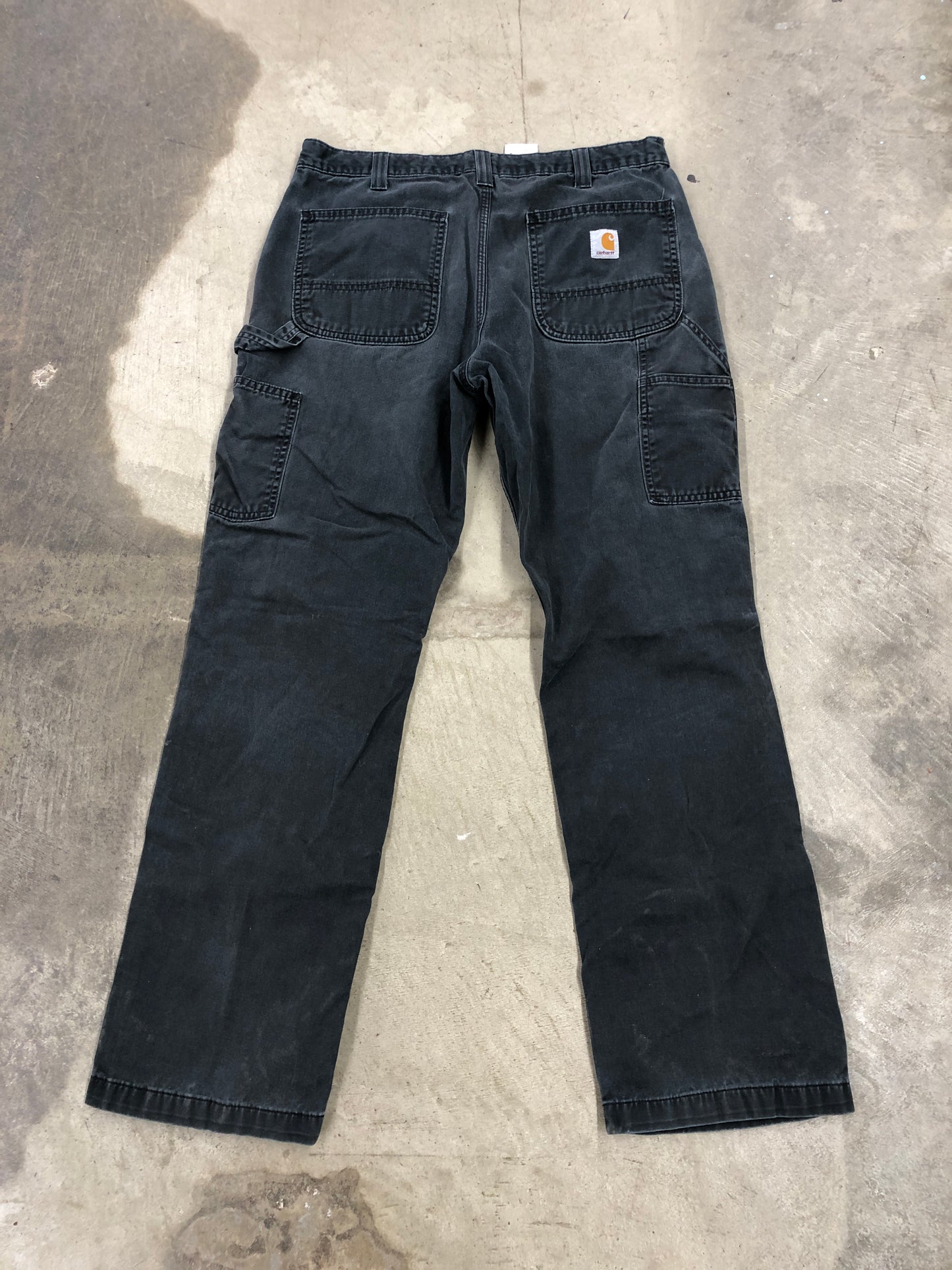 VTG Black Carhartt Carpenter Pants Sz 34x32